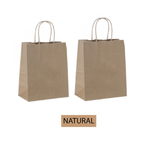 Two brown paper bags with the words "natural" and your logo.