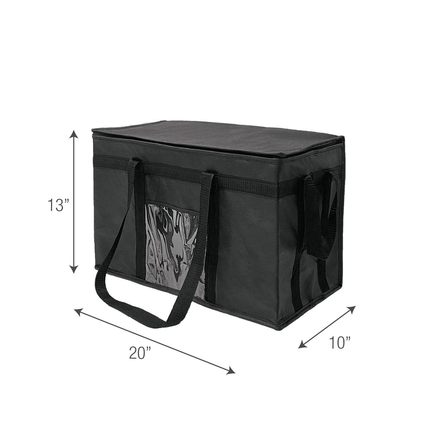 Jumbo Thermal Food Delivery Bag with Extra 2 Sides Handle Bulk 10 pcs - 20"W x 10"D x 13"H - 2.5mm insulation