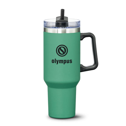 Double Insulated Compeer Handle Travel Mug w/Straw 40oz - Single Color 2026