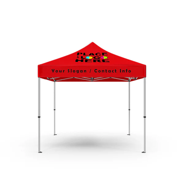 Red custom printed 10x10 canopy tent
