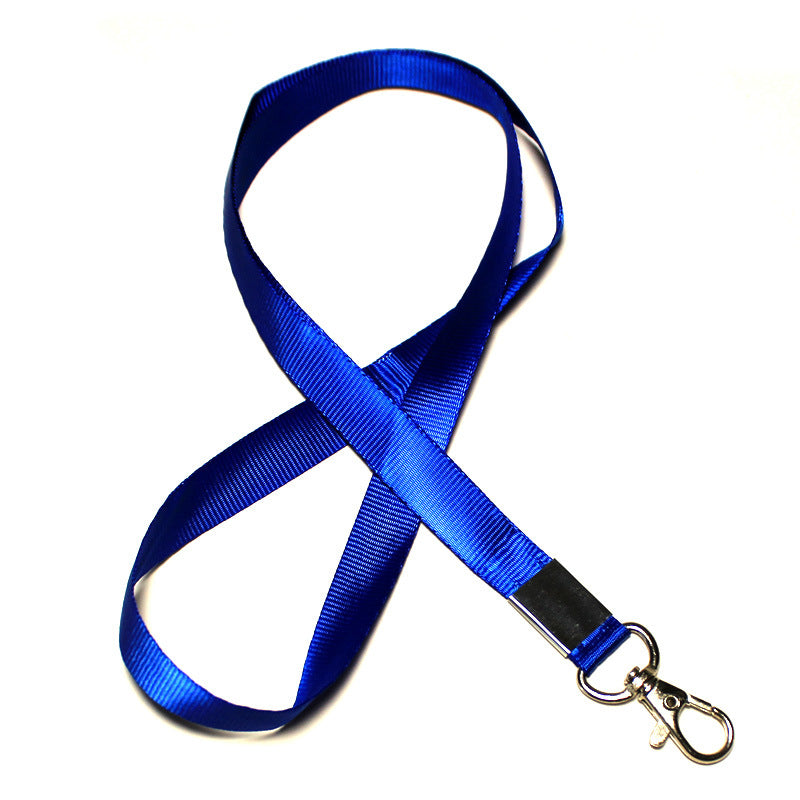 Royal blue custom nylon lanyard with metal lobster clip for ID badges, keys, or event use