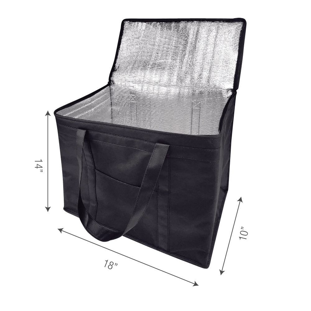 Insulated Food Delivery Bag with Zipper Jumbo 18"W x 10"D x 14"H - 2.5mm insulation