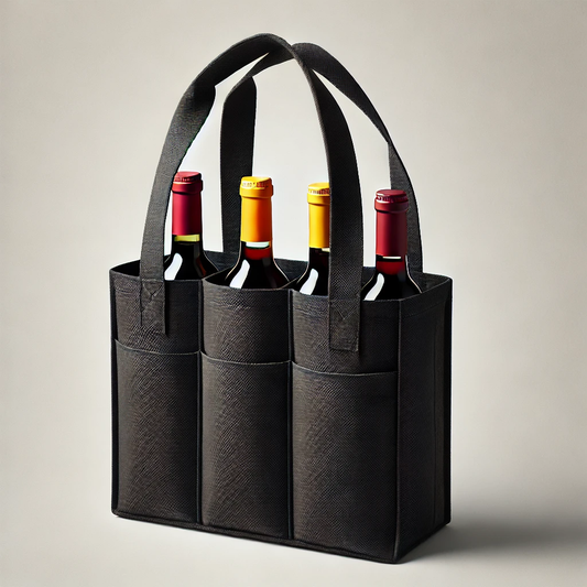 4-Bottle Non-Woven Wine Bag: Eco-Friendly & Functional 🍷🛍️