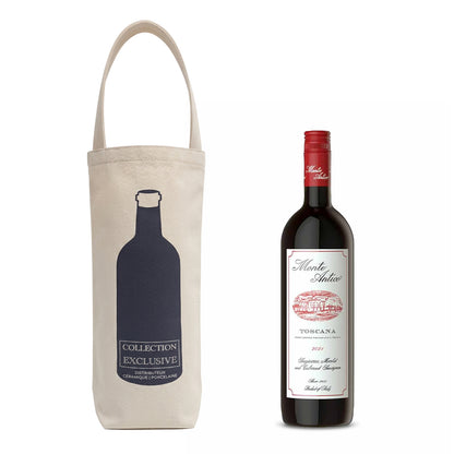 1 Bottle Canvas Reusable Wine 6"W x 3"D x 12"H - 12oz Canvas