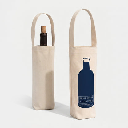 1 Bottle Canvas Reusable Wine 6"W x 3"D x 12"H - 12oz Canvas