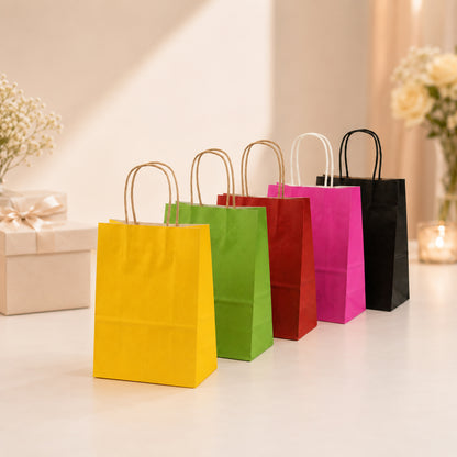 Colorful Paper Bag - Mini Size - 5"W x 3"D x 8"H - 250pcs