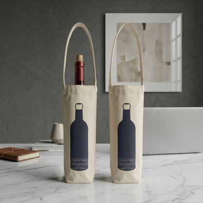 1 Bottle Canvas Reusable Wine 6"W x 3"D x 12"H - 12oz Canvas
