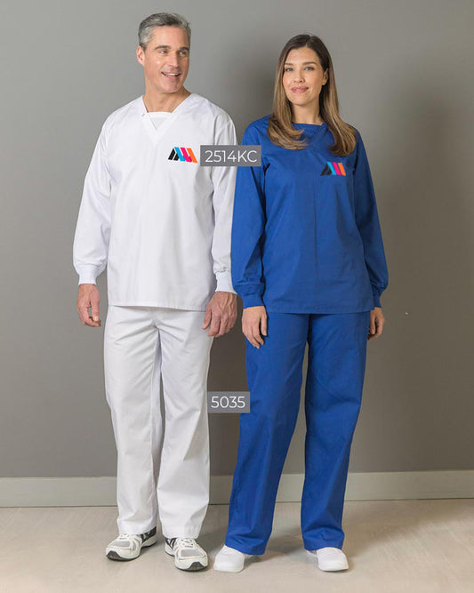 Long Sleeve Scrub Set - Logo Embroidered