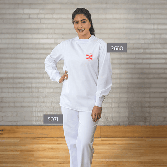 Crew-Neck Scrub Set - Logo Embroidered