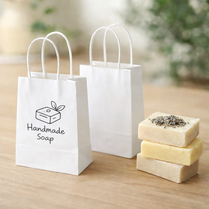 White Paper Bag - Mini Size - 5"W x 3"D x 8"H - 250pcs