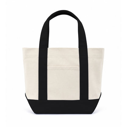 Trader Joe Mini Two-Tone Canvas Carryall Tote Bags 12oz - 12.5"W x 6“Dx 11"H