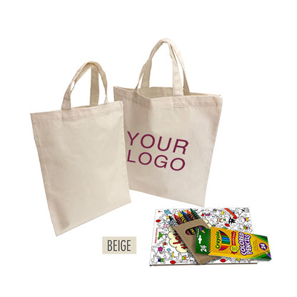 Small natural canvas tote bag for promotional events 10x12.5