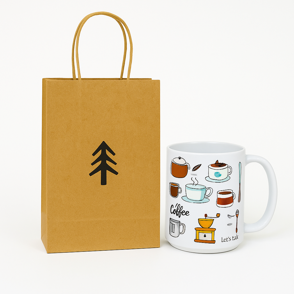 Kraft Paper Bag - Mini Size 250pcs per Box - 5"W x 3"D x 8"H