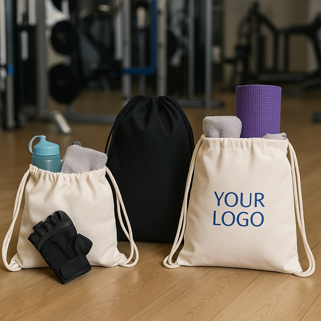 Canvas Bag Drawstring Sports Backpack - 16"W x 17.5"H - 5oz