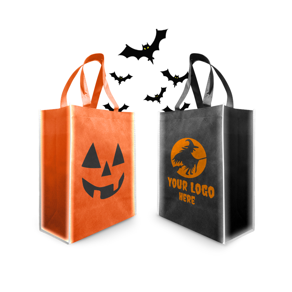 Reflective Non-woven Shopping Bags Halloween Style - Medium 12" x 6" x 14"