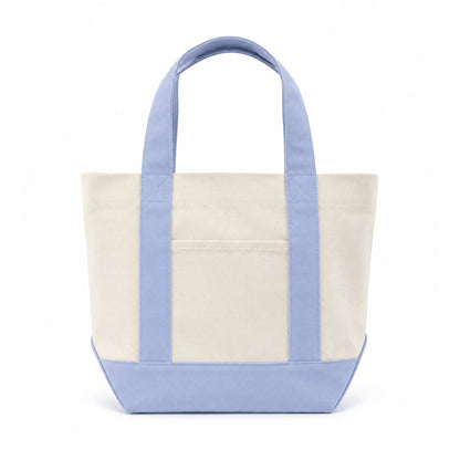 Trader Joe Mini Two-Tone Canvas Carryall Tote Bags 12oz - 12.5"W x 6“Dx 11"H
