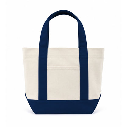 Trader Joe Mini Two-Tone Canvas Carryall Tote Bags 12oz - 12.5"W x 6“Dx 11"H