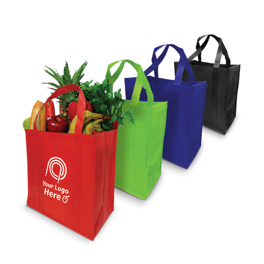 Non-woven Reusable Grocery Bags Reinforced Handle - 15"W x 8"D x 15"H