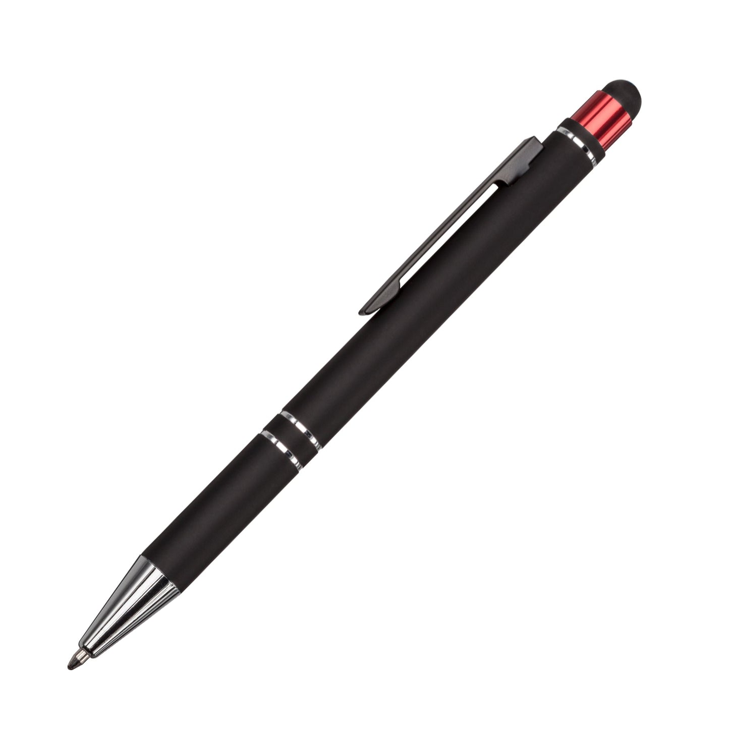 Scroll Metal Ballpoint Pen with Stylus - Laser Engraved Logo