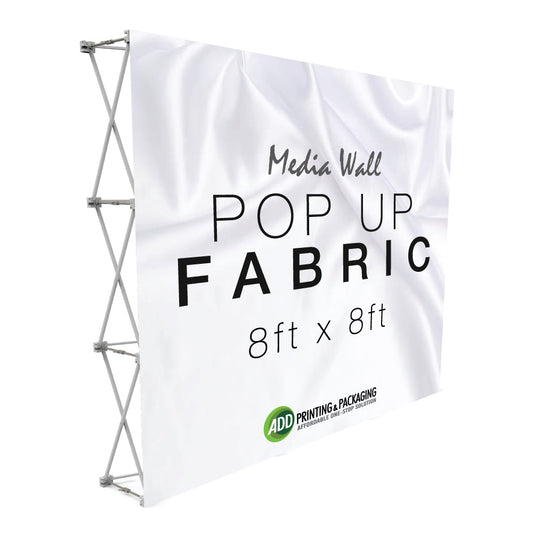 Fabric POP Up Banner / Media Wall with Velcro - 8ft x 8ft 2026