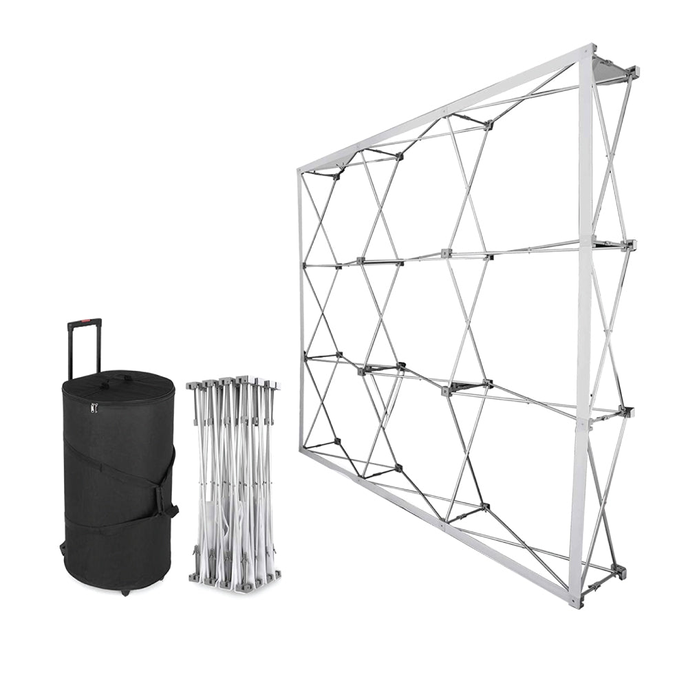 Adjustable telescopic media wall stand with carry bag