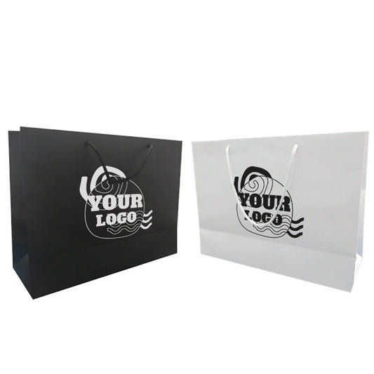 Matte Laminated Paper Euro tote (L) 16"W x 6"D x 12”H