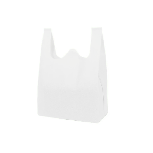T-Shirt Non-Woven Shopping Bags - Bulk 400pcs per Box -  10"W x 18"H x 5"D - 30gsm (Blank)