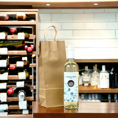 Wine Paper Shopping Bag 5.9" x 3.25" x 13" - 250pcs
