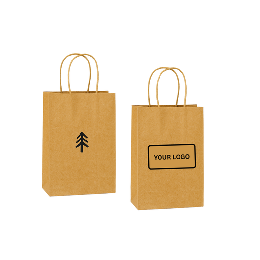 Kraft Paper Bag - Mini Size 250pcs per Box - 5"W x 3"D x 8"H