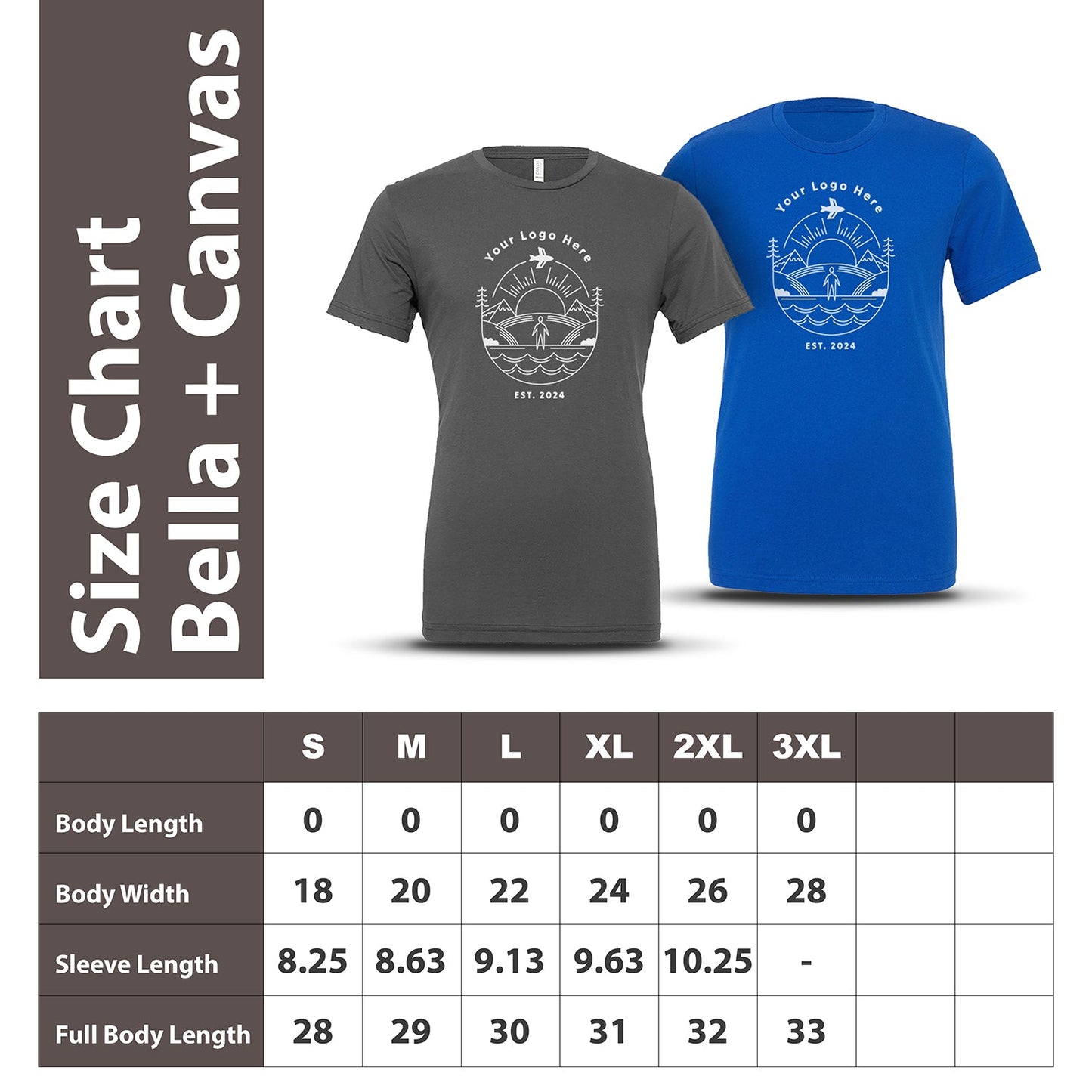 Bella + Canvas Adult Unisex Jersey T-shirt 3001C - Screen/DTF Printing 2026