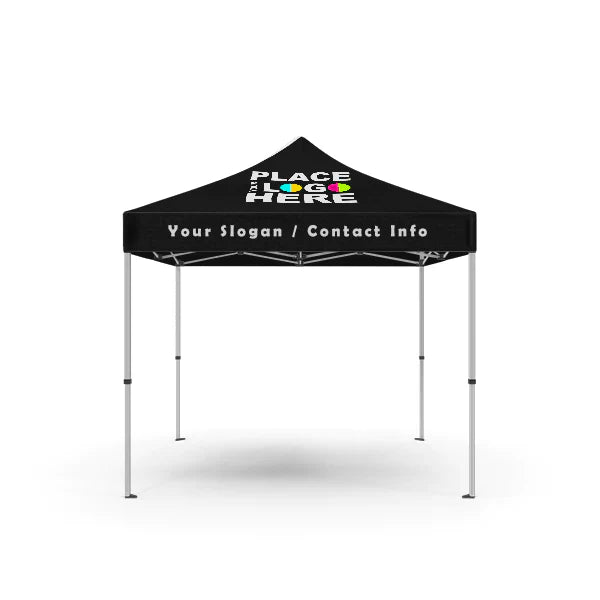 Black custom printed 10x10 canopy tent