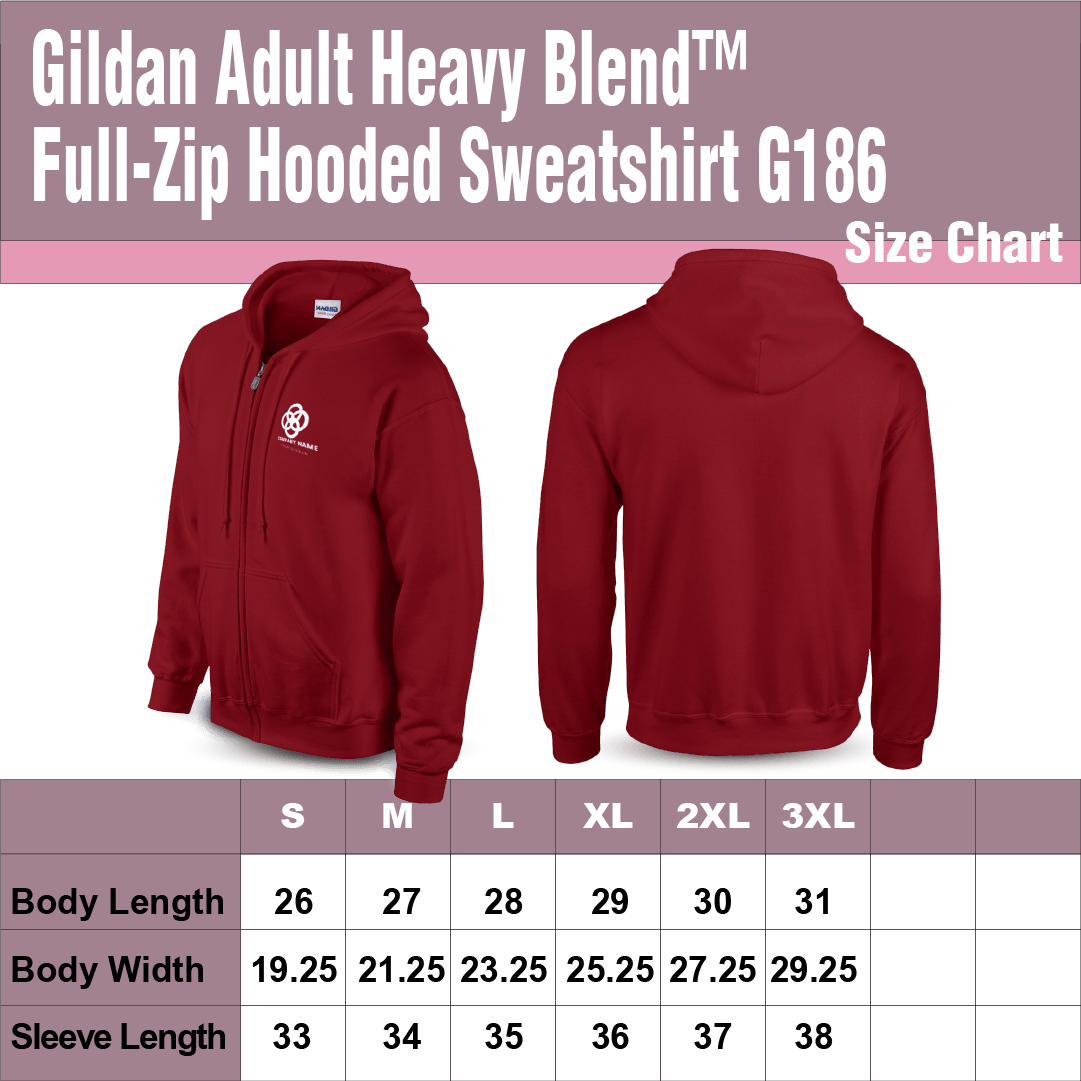 Gildan Adult Heavy Blend™ Full-Zip Hooded Sweatshirt G186 - Screen/DTF 2026