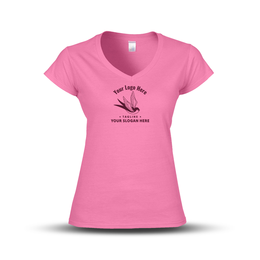 Gildan Ladies' SoftStyle Fitted V-Neck T-Shirt G64VL - Screen/DTF Printing 2026