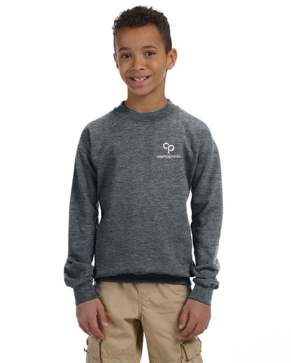 Gildan YOUTH 50/50 Heavy Blend Fleece Crew Sweatshirt G180B - Embroide 2026
