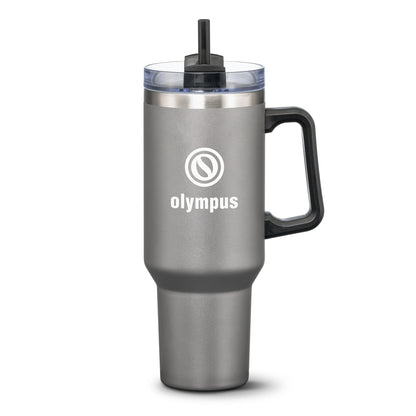 Double Insulated Compeer Handle Travel Mug w/Straw 40oz - Single Color 2026