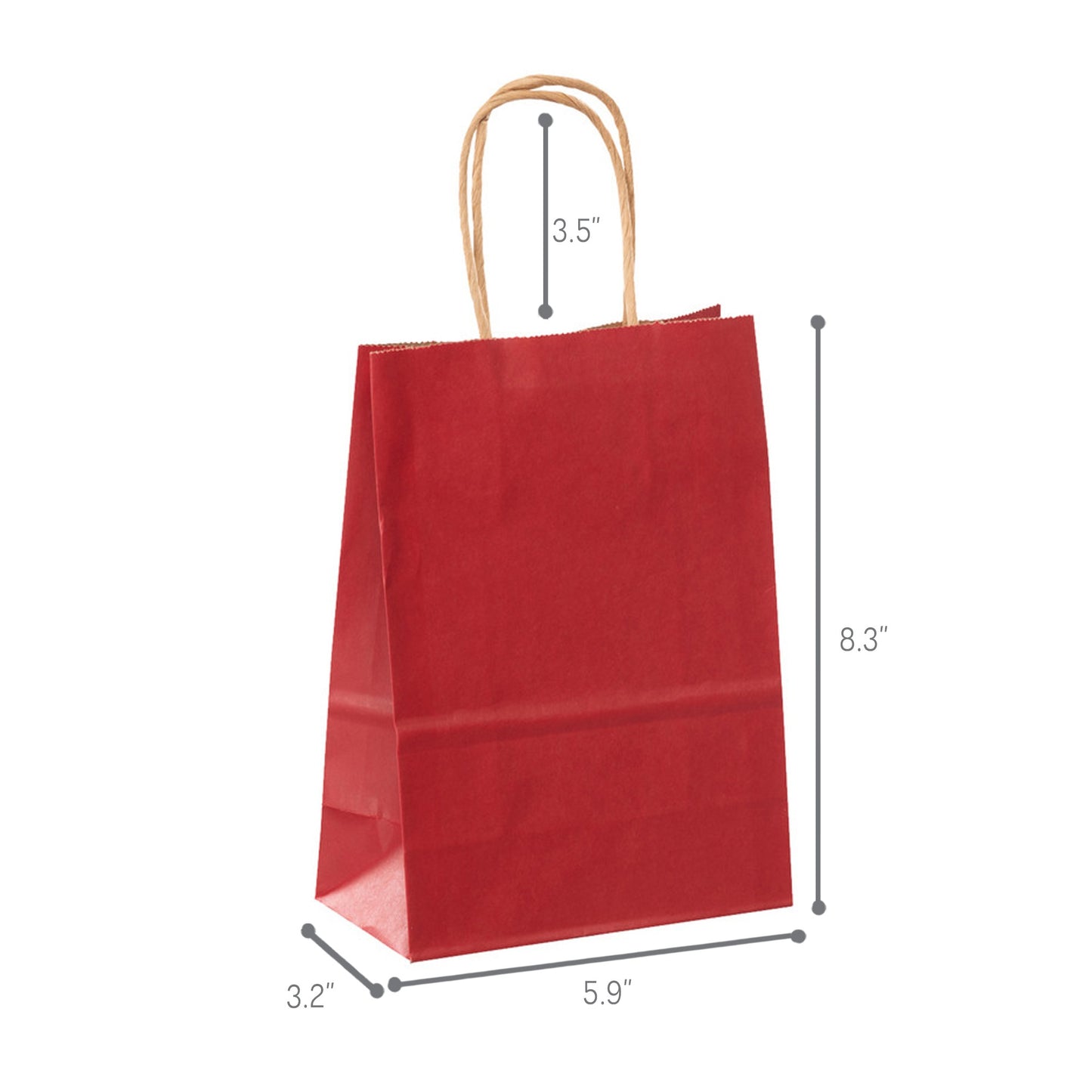 Colorful Paper Bag - Mini Size - 5"W x 3"D x 8"H - 250pcs