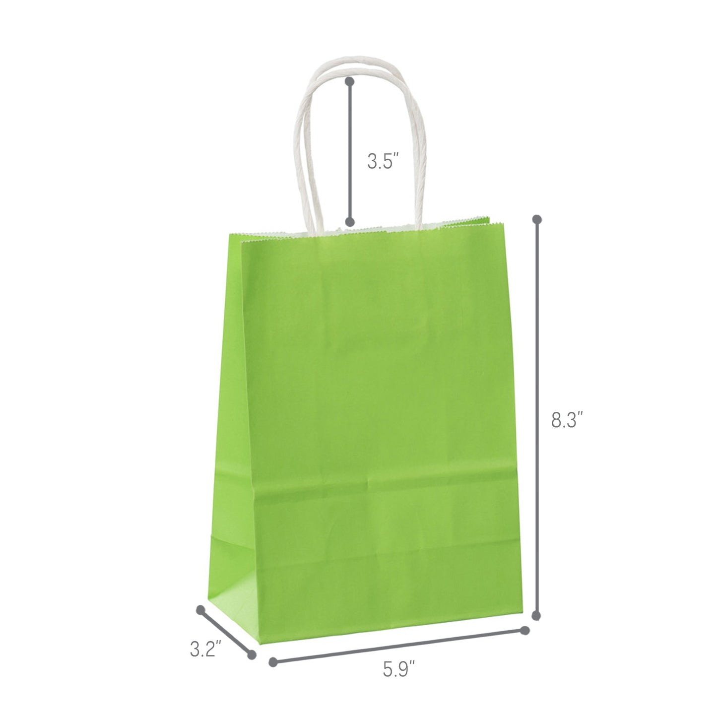 Colorful Paper Bag - Mini Size - 5"W x 3"D x 8"H - 250pcs
