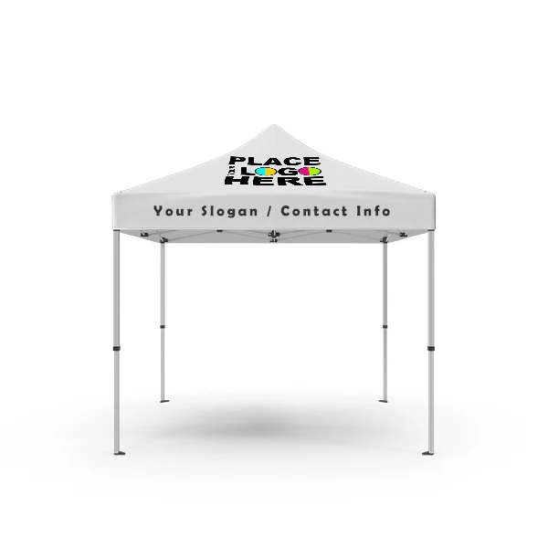 White custom printed 10x10 canopy tent