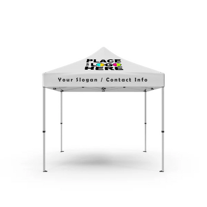 White custom printed 10x10 canopy tent
