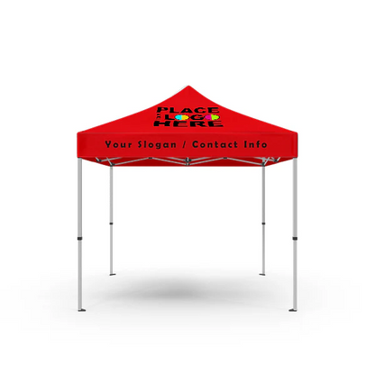 Red custom printed 10x10 canopy tent