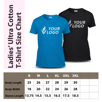 Gildan Ladies' Ultra Cotton T-Shirt G200L - Screen/DTF Printing 2026