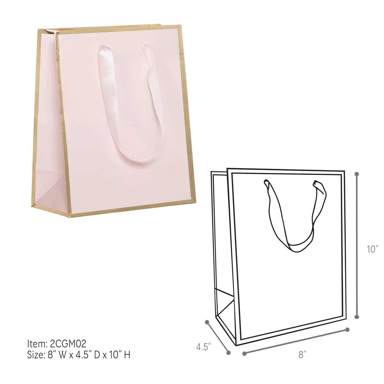 Gold Queen West Gift Bags - 8"W x 4.5"D x 10"H