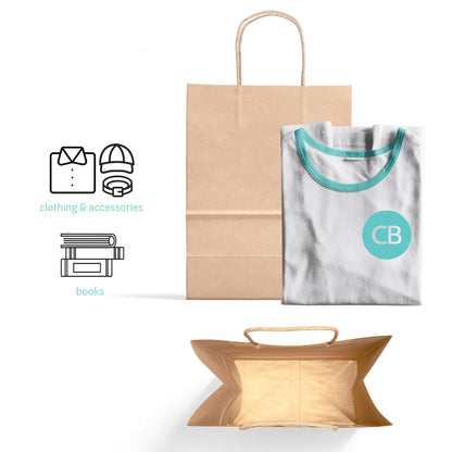 Kraft Paper Bag - Petite Size - 8"W x 4"D x 10"H - 250pcs