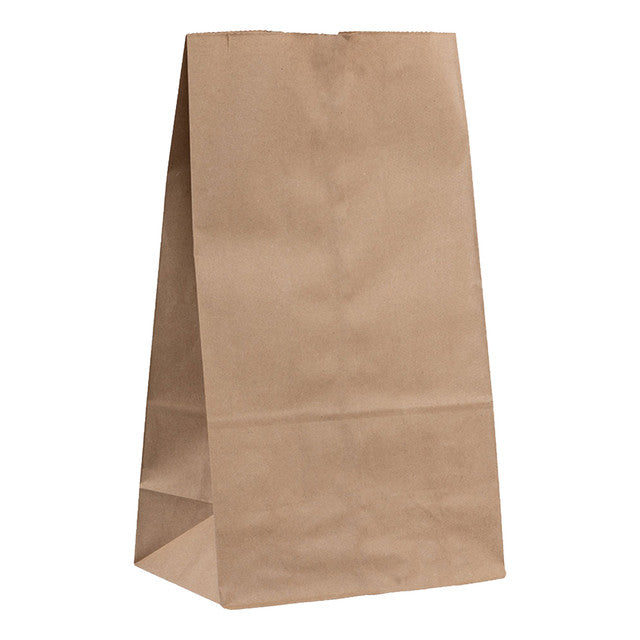 Blank natural kraft grocery paper bag in bulk, perfect for retail packaging, lunches, and grocery use