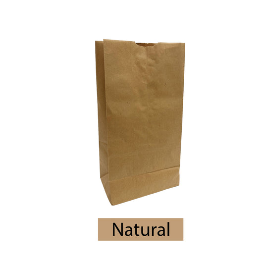 Natural kraft grocery paper bag shown in bulk blank style, ideal for packaging, retail, and food service use