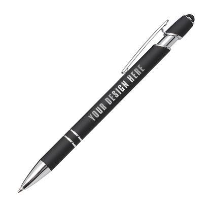 Kurt Soft Touch Metal Pen with Stylus - Laser Engraved Logo 2026