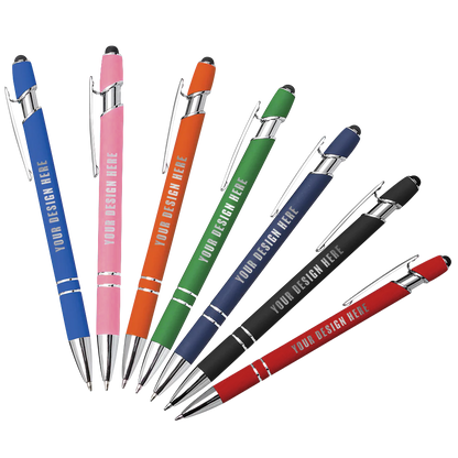 Kurt Soft Touch Metal Pen with Stylus - Laser Engraved Logo 2026