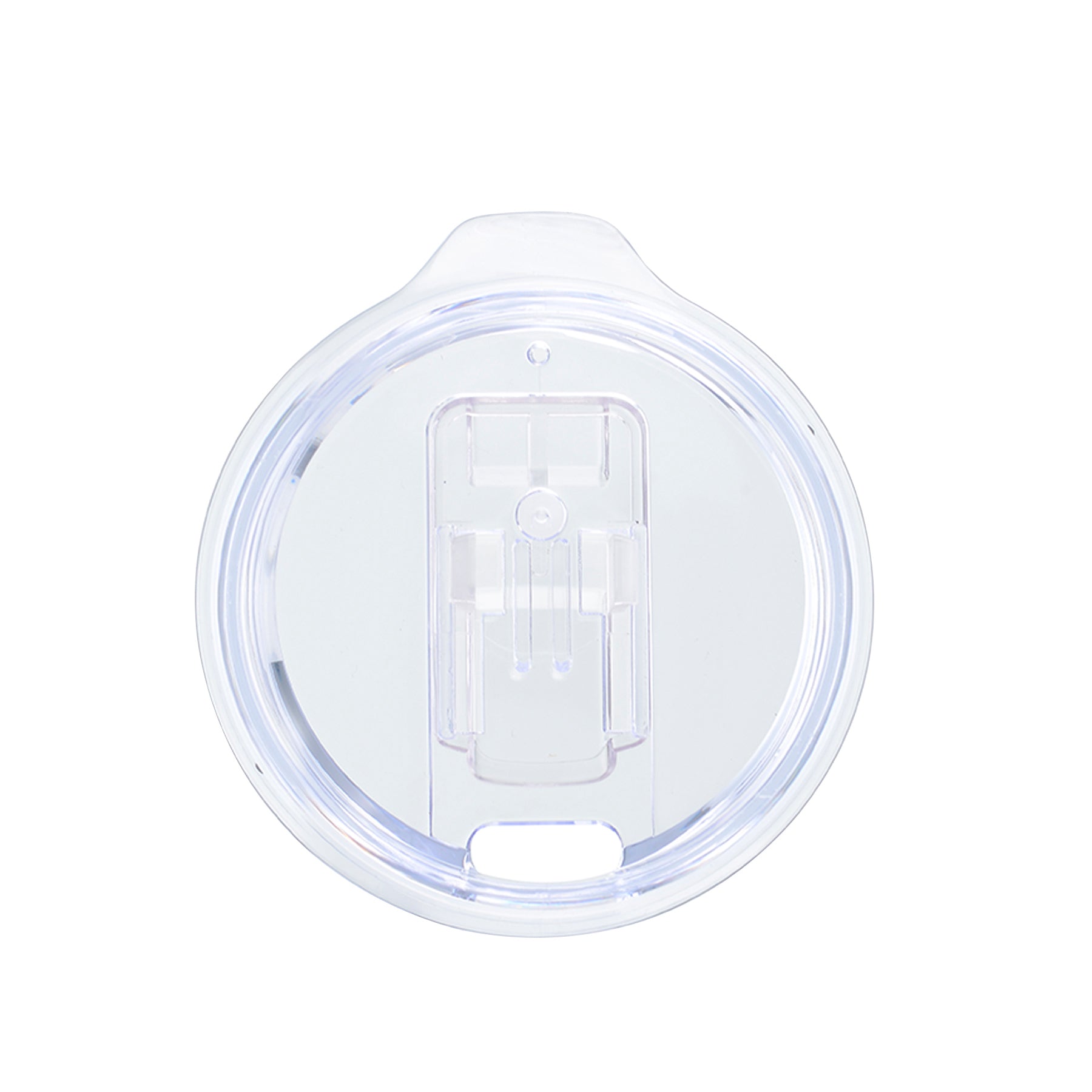 Clear plastic lid for Lou 14oz double wall camping mug with sliding closure and spill-resistant design