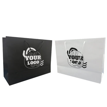 Black 16W x 6D x 12H Matte Laminated Paper Euro Tote Bag for Premium Retail Packaging