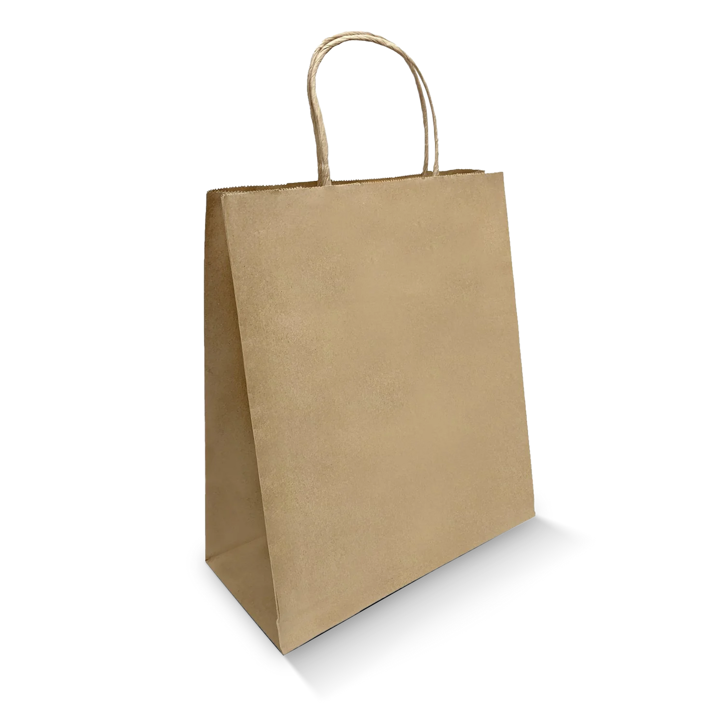 Natural paper bag blank 8.25"W x 4.25"D x 10.25"H with twisted handles, bulk pack of 250 pieces per box
